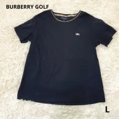 バーバリーゴルフ　Tシャツ　ノバチェック　黒　ブラック　L