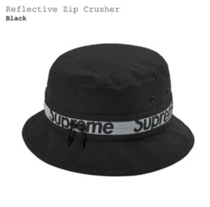 【新品/未使用】 Supreme シュプリーム Reflective Zip Crusher リフレクティブ ジップ クラッシャー ブラック S/M ハット 帽子 キャップ