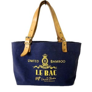 ユナイテッドバンブー UNITED BAMBOO バッグ トートバッグ キャンバス 本革 レザー ハンドル ロゴ プリント 紺 ネイビー 黄色 鞄
