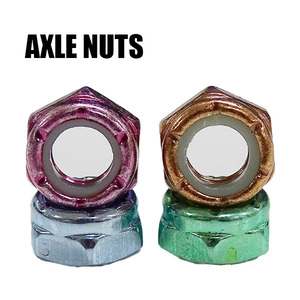SW AXLE NUTS/アクセルナット メタリック4色 4個1セット スケートボード用パーツ スケボーSK8 工具別売り[返品、交換不可]