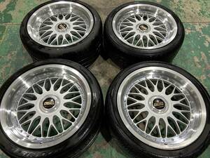 希少! 鍛造 IMPUL BBS M1 RS527 RS528 9j+25 10j+40 中古タイヤセット 235/40R18 265/35R18 日産 シーマ セドリック グロリア Z33 などに！