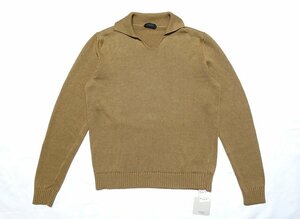 定価4.1万 新品未使用 ZANONE ザノーネ GIRO POLO ミドルゲージ 襟付き ニットポロ セーター リネンコットン メンズ 46 サマーニット