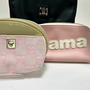 ☆ポーチ 3点セット☆ MCM　MARY QUANT マリークワント　Samantha Thavasa サマンサタバサ　ブラック＆ピンク 【USED】0305