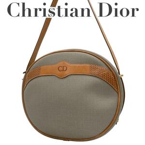 Christian Dior ディオール　E7 ショルダーバッグ　丸型　グレー