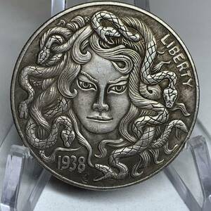 WX978流浪幣 蛇の女 天眼 鷹紋 外国硬貨 貿易銀 海外古銭 コレクションコイン 貨幣 重さ約21g