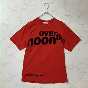 COMME des GARCONS コムデギャルソン 英字 プリント クルーネック 半袖 Tシャツ レッド ブラック S