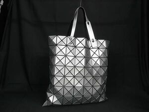 ■極美品■ BAO BAO ISSEY MIYAKE バオバオイッセイミヤケ ルーセント PVC トートバッグ ハンドバッグ シルバー系 AX3666