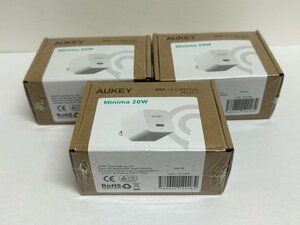 【金モバ】3個セット★新品未使用★au+1 collection SELECT★AUKEY★Minima 20W★USB-C★PA-Y20S★急速充電器★ACアダプタ★