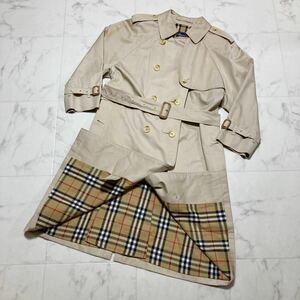 1円〜 定価30万 希少 Burberrys バーバリー トレンチコート ロング丈 ベージュ ノバチェック 90s ヴィンテージ ベルト 最高級 廃盤 一点物