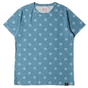 美品 Paul Smith ポールスミス Tシャツ サイズ:L ドット プリント クルーネックTシャツ ラグラン ネイビー 紺 トップス カットソー 半袖