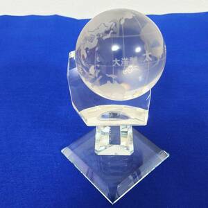 【 地球儀型 インテリア 置物 】クリスタルガラス製 水晶 置物 オブジェ　箱付き