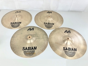 SABIAN AA Rock Crash 18/46cm 割れ有り 4枚セット ゼイビアン シンバル 楽器 ジャンク K8506084