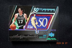 John Havlicek 2007-08 UD Black 50th Anniversary Patches Autographs #30/50