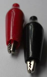 ワニグチクリップ小型20個,赤,黒10set未使用品