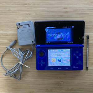 【1円～】任天堂 ニンテンドー3DS 本体 ブルー ゲーム機本体 充電器 SDカード付 初期化済