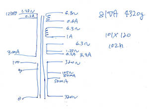 電源トランス　８１ＶＡ　４３２０ｇ