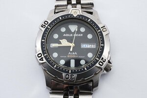 稼動品 セイコー アルバ ALBA アクアギア デイデイト V346-6A10 クオーツ メンズ 腕時計 SEIKO AQUA GEAR