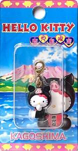 ■ レア物 2003 Hello Kitty ハローキティ 鹿児島限定 はろうきてぃ 黒ぶた ファスナーマスコット ナスカンフォルダー