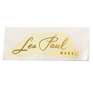 ゴールドの「Les Paul MODEL」水張りデカール