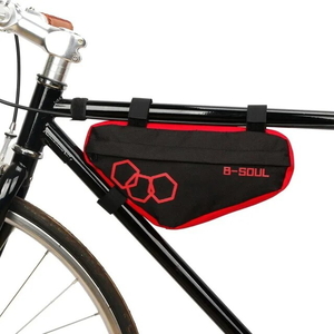 自転車用フレームバッグ レッド トライアングルバッグ 三角バッグ 財布やモバイルバッテリーの収納に 自転車防水フロントバック 簡単取付 