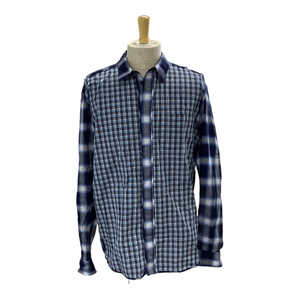 GIVENCHY ジバンシー シャツ Yシャツ 長袖 トップス チェック柄 総柄 コットン ブルー系 サイズ 40