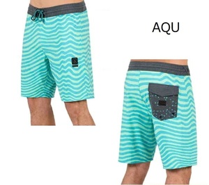 VOLCOM ボードショーツ サーフトランクス ボーダー 黄緑 青 ブルー 30 ボルコム 海パン 水着 夏 男 MAG VIBES STONEY 19 AQU 新品