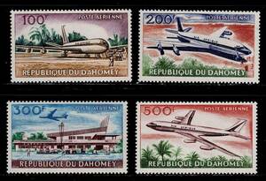 ★ダオメー　航空　1963年　各種飛行機　4種セット（未）