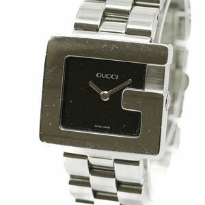 1円 稼働 GUCCI グッチ 3600J Gスクエア シルバー QZ 黒文字盤 SS メンズ 腕時計 男性用 スクエア ブランド ウォッチ 男性用 39820240423