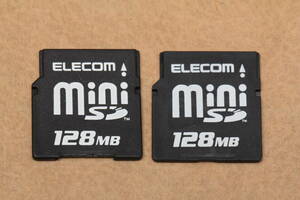128MB miniSDカード ELECOM　●2枚セット●