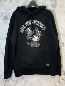 ☆GOD SELECTION XXX ゴットセレクショントリプルエックス☆ 22SS Felix the Cat フィリックスザキャット プルオーバー パーカー ブラック