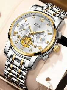 腕時計 メンズ クォーツ 本物のスイス品質のステンレススチールメンズ腕時計、クラシック&ファッショナブル、スーパースリム、防水、ナ