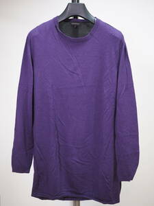 Kris Van Assche クリスヴァンアッシュ 背面切り替え襟捩じれニットS紫×黒 Belgium製
