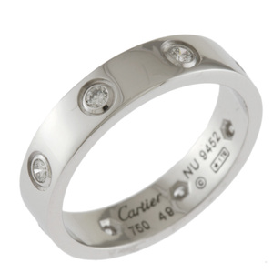 カルティエ ミニラブ フルダイヤモンド リング 指輪 9号 18金 K18ホワイトゴールド ダイヤモンド レディース CARTIER 中古 美品