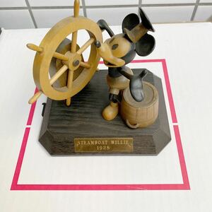 ANRI アンリ 木彫り人形 ミッキー 蒸気船ウィリー STEAMBOAT WILLIE ディズニー　フィギュア　イタリア製　ディズニー