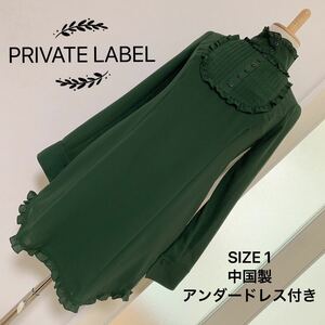 PRIVATE LABEL シャツ ブラウス ミニワンピース アンダードレス付き