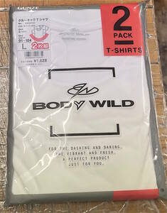 即決★BODY WILD★Lサイズ 2枚組★新品タグ付 GUNZE グンゼ★メンズ★クルーネック 半袖 Tシャツ★シンプルデザイン 天竺生地★￥1628