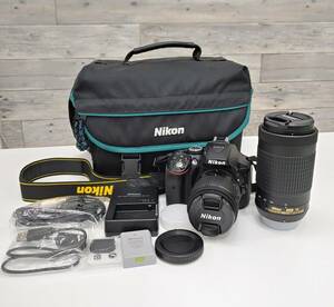 【D2794NT】ニコン NIKON D5300 ボディ デジタル 一眼レフカメラ レンズ AF-P DX VR NIKKOR 18-55mm 1:3.5-5.6G 70-300mm 1:4.5-6.3G ED