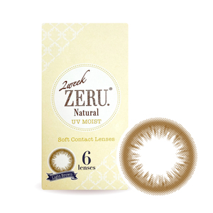 2week ZERU. Natural ライトブラウン 1箱6枚 ツーウィーク ゼル ナチュラル カラコン