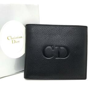 Christian Dior 二つ折り財布　CD ブラック　レッド