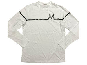 極美品 Mサイズ MONCLER LS TSHIRT H20918D0003 8390T モンクレール Tシャツ ロゴ ライン プリント