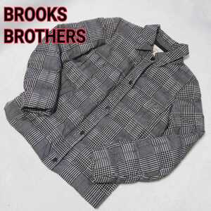 1度のみ着用 Brooks Brothers ダウンジャケット　M チェック ブルックスブラザーズ ブラック グレー ブルゾン レディース シンプル