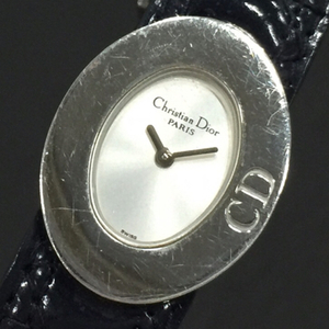 クリスチャンディオール レディディオール クォーツ 腕時計 D 90-100 オーバルフェイス シルバーカラー文字盤