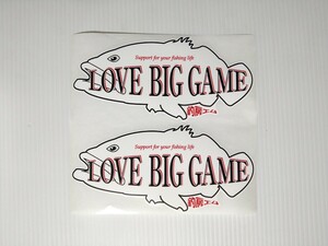 ★釣房エム LOVE BIG GAMES/シール/ステッカー/二枚一組/クエ/石鯛/大物釣り