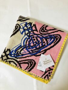 新品　ヴィヴィアンウエストウッド　タオルハンカチ　オーヴ模様とオーヴ刺繍　Vivienne Westwood