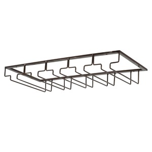 ワイングラスホルダー 吊り下げ グラスハンガー 吊り戸棚設置 ネジ止め [ ブラウン / 5列 ] グラスラック