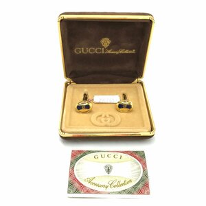 GUCCI グッチ　オールドグッチ　カフス　カフスボタン　ゴールドカラー　ケース入り　メンズ　服飾小物　MB fe ABA3