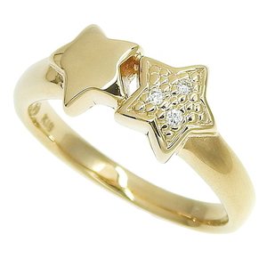 タサキ スター ダイヤリング 指輪 星 3ポイントダイヤ 3PD K18 イエローゴールド YG ゴールド金 9.5(49.5)号 40802077028【アラモード】
