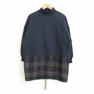 ほぼ美品 SOE READY TO WEAR ソーイ Needle-Punched Sweat Shirt ニードルパンチド スウェットシャツ オーバーサイズ 1 ネイビー