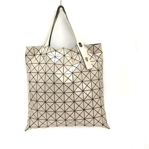 バオバオイッセイミヤケ BAOBAO ISSEYMIYAKE トートバッグ - PVC(塩化ビニール)×ポリエステル ベージュ×黒 バッグ