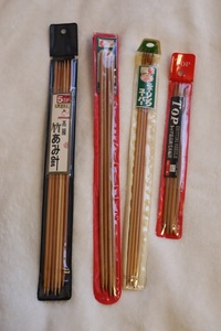 美品！棒針 4点セット 5・6・8・8のセット 手作り 竹編み針 天然木 　編み物 ハンドメイド 趣味
